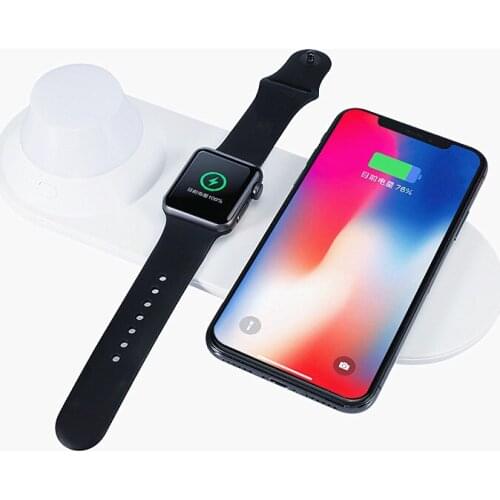 Qi Fast Wireless Charger,Night Light with Warm Eye Color Temperature,Wireless Charging Stand for Apple Watch and iPhone