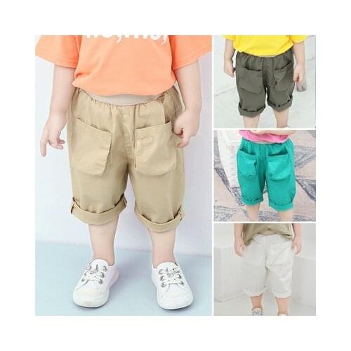 Childrens Casual Shorts 2021 Summer Korean New Baby Boys and Girls Casual Short Pants Toddler Boys Cargo Pants Kids Shorts 2-7Y