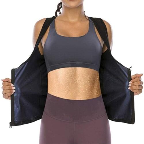 Women Sauna Shaper Vest Thermo Sweat Shapewear Tank Top Slimming Vest Waist Trainer Corset Gym Fitness Hot Workout Zipper Shirt