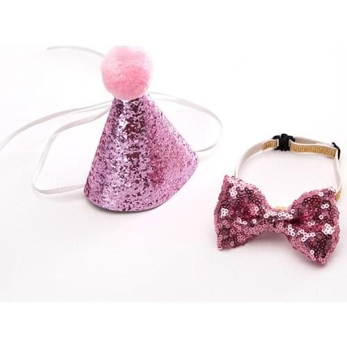 Happy Birthday Pet Dog Cat Puppy Accessories Supplies for Small Dogs Teddy Cat Collar Tie Bow Dog Fashion Bandana