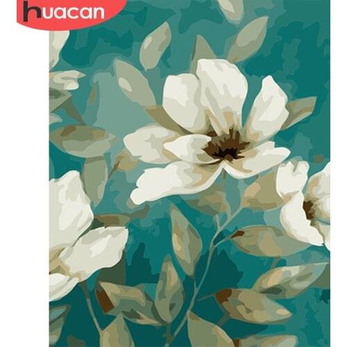 HUACAN Painting By Numbers Flower DIY Drawing Canvas Hand Painted Pictures By Number Lily Home Decoration
