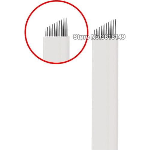 Agulhas Lamina Para Tebori 12 Flex Microblading Needles Tattoo Needles for Manual Pen Pernement Makeup Embroidery Eyebrow Lip