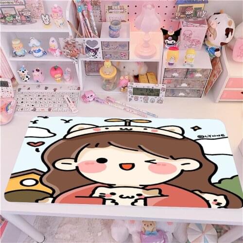 Ins cartoon girl heart kawaii oversized table mat student waterproof desktop mouse pad custom gaming accessories mouse pad xxl