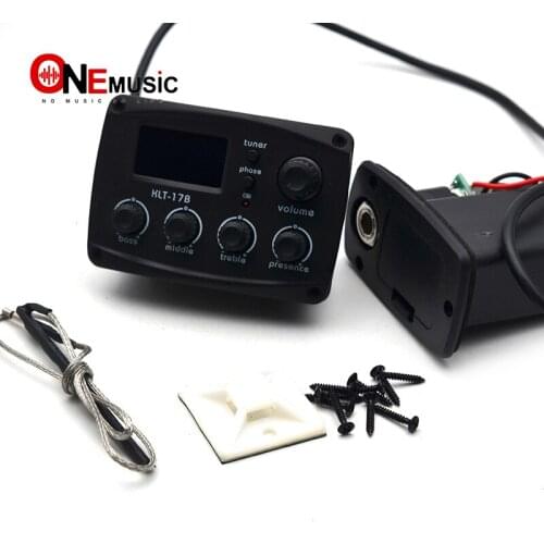 KLT-17B Acoustic Guitar EQ Preamp 70*48mm with Digital Procedding Tuner 4 Band EQ Equalizer with Tuner Guitar Pickup