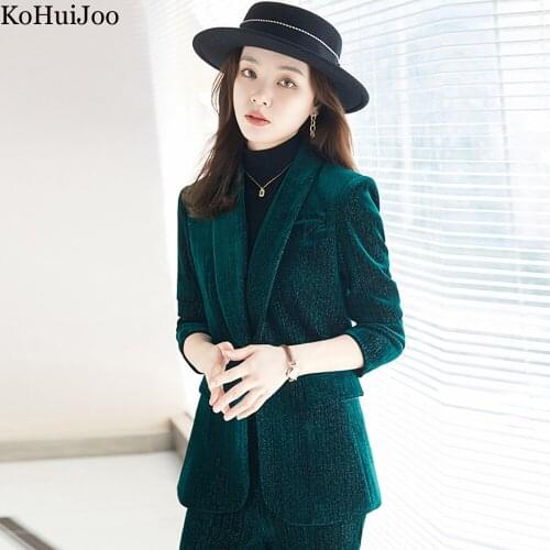 Женские прямые пиджаки KoHuiJoo China At AliExpress