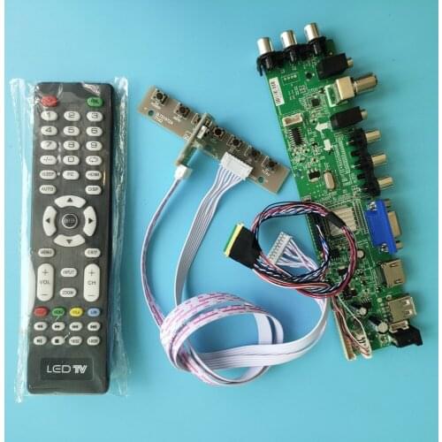 Kit For LTN156AT27-W02 controller board screen Panel DVB-T2 LED USB VGA TV HDMI AV Signal digital 1366X768 15.6" remote DVB-T