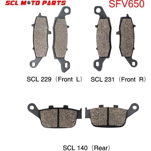 ALconstar-Motorcycle Semi-Metal Disc Brake Pads Set For Suzuki SFV650 2009 2010 2011 2012 2013 2014 Front and Rear Brake Pads