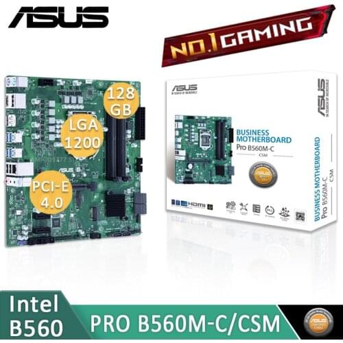 LGA 1200 Asus Pro B560M-C/CSM Motherboard PCIe® 4.0 ASUS COM Support 11th-Gen Intel Core Cpu B560 Placa-mãe comercial 1200 New