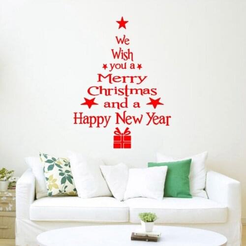 Cute Christmas Wall Stickers Window Glass Festival Decals Santa Murals New Year Christmas Decorations for Home Decor