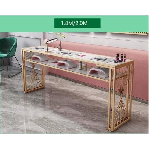 Net Red Tyrant Gold Manicure Table Chair Set Single Double Simple Modern Beauty Shop European Diamond Manicure Table