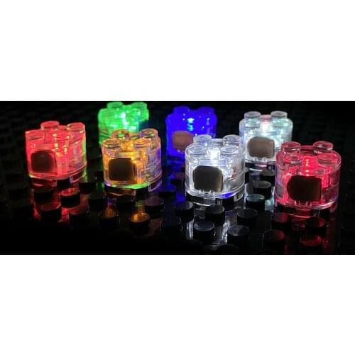 LED Light 5pcs 2x2 dot Up Colorful Accessories Classic Brick Education Light-Emitting Compatible all brand Building Blocks Kids