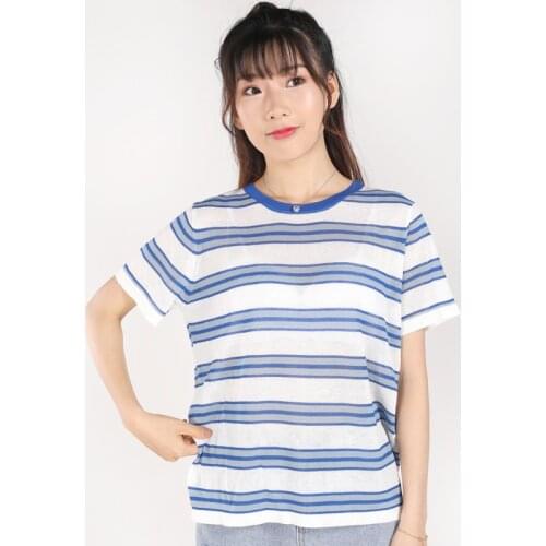 Latest 2021Summer Womens T-shirt Short Sleeve Ice Silk Slim Knitted Blouse Sweatshirt Breathable Sexy Female Round Neck