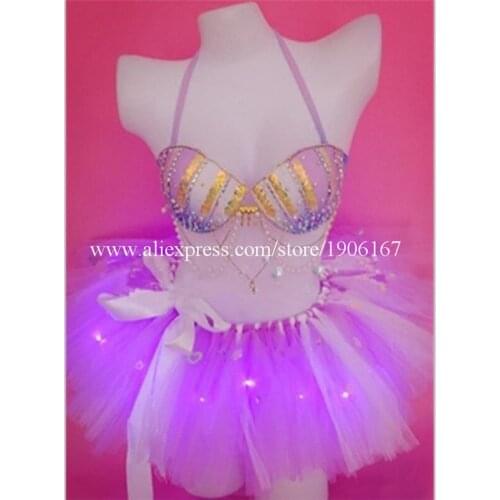New Design Led Girl Sexy Show Performance dj Singer Dress Costume Lady Evening Dress Cabaret Stage show dress