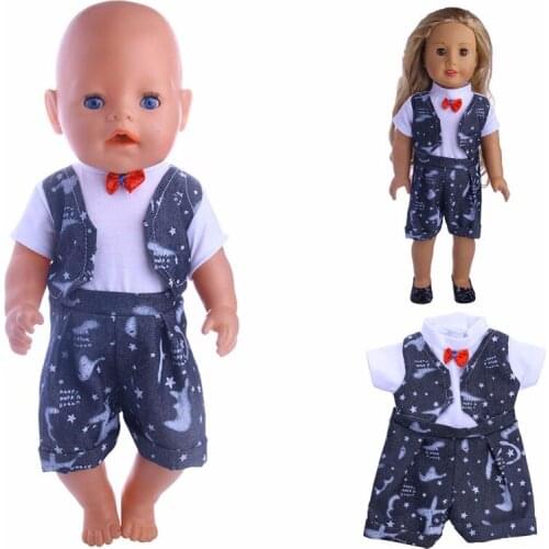 Doll Clothes Handsome suit Wear fit Doll For 18 inch, Children best Birthday Gift n1431