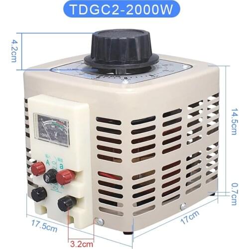 2KW Single-phase AC Contact Voltage Regulator Variac Power Converter Voltage Transformer 220V To 0-250V TDGC2-2KVA