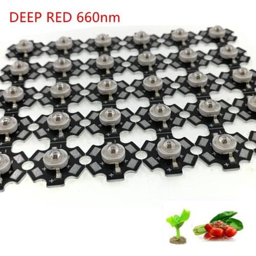 100pcs/Lot High Power 3W Grow LED 660nm Deep Red / 630nm Red SMD Diode COB DIY Grow Light For Plant Fruit Growth with 20mm pcb