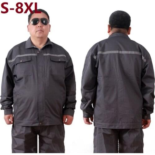 Reflective Loose Work Clothing Men Safety Welding Suit Mechanic Auto Repair Durable Plus Size Miner Porter Uniform Work Coverall