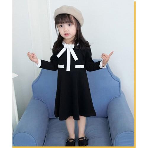 Girls' Spring Dresses New Childrens Clothing Childrens College Style Long Sleeve Skirt Fashion Children' Stidy Dress