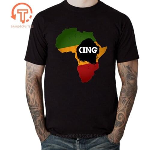 Vintage Africa Map flag T shirt men Funny Retro Reggae Rastafari T-shirt Rasta Lion King T shirts African Heart Top Tee
