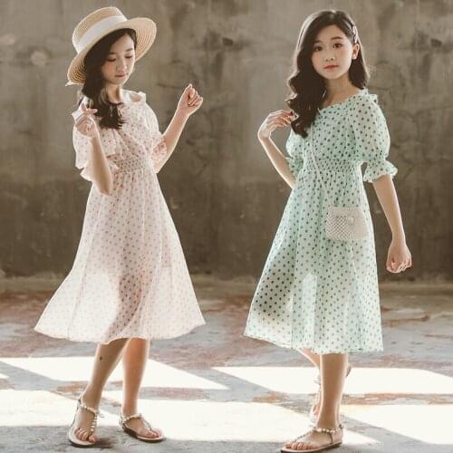 Green Newborn Floral Chiffon Dress Girls Party Boutique Outfits Princess Summer Baby Girls Dress Fille Children Clothes BW50DR