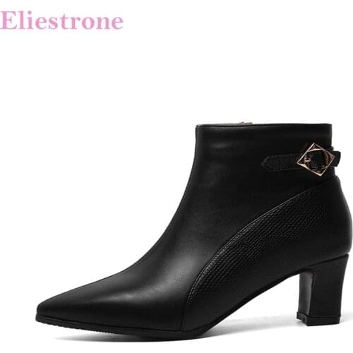 Winter Brand New Vogue Black Apricot Women Ankle Boots Sexy Chunky Heels Lady Shoes WA201 Plus Big Small Size 30 10 43 48