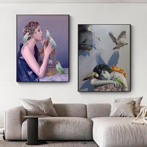 Famous Paintings Spoof Creative Portrait Pictures, Wall Decoration Canvas Art Prints and Posters for Living Room Home Decor