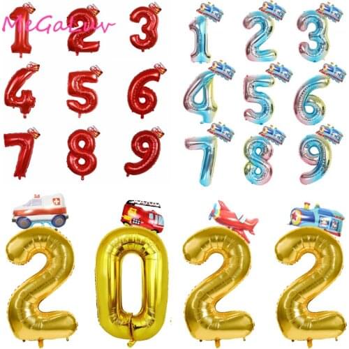 2pcs Cartoon Car Balloons Excavator Vehicle Air Balloon Foil Balloon Ambulance Globos Boys Gifts Birthday Party Decor Kids balls