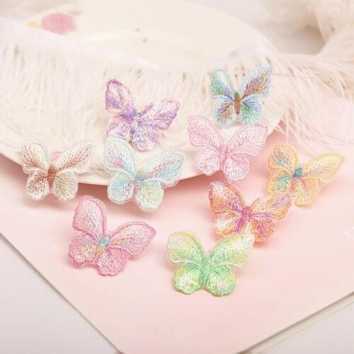 20 Pcs 3D Butterfly Lace Applique Colorful Lace Patch For Bridal Wedding Headbands Flower girl Dress Bracelet Princess Dress