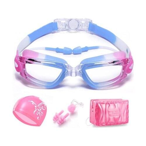 2020 Professional Women Swimming Goggles Anti-fog UV Protection Waterproof Silicone Swim Glasses With Cap And Bag Men Eyewear