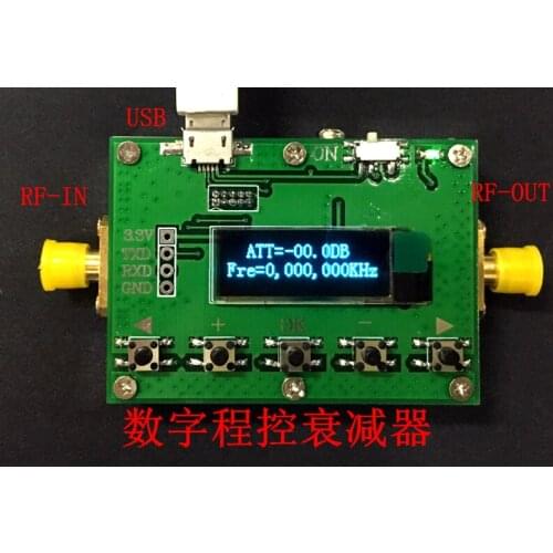 3G digital programmable attenuator 30DB 60DB 90DB stepping 0.5DB OLED display CNC housing