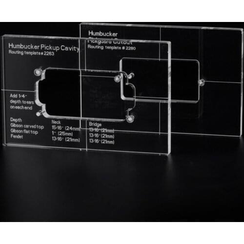 Musiclily Pro CNC Accurate Acrylic Humbucker Pickup Routing Templates Set for Electric Guitar Body and Pickguard