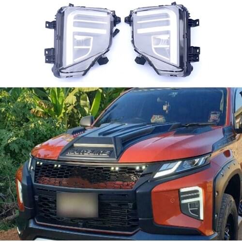 Auto parts body kit replacement led drl daytime running light Fog Lamp for mitsubishi triton l200 strada 2019 2020 2021