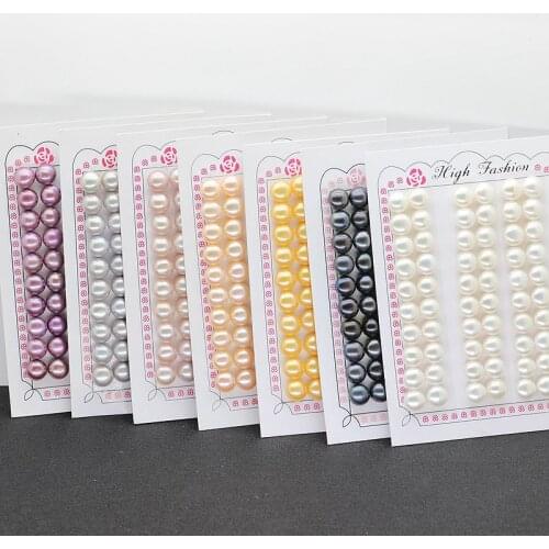 Free shipping Half hole AAA Button freshwater pearl 3mm 8mm 12mm wholesale price white/ pink/purple loose pearl