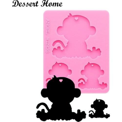 DY0123 Epoxy resin molds Monkey family mold for keychain pendant Jewelry Makeing silicone molds for resin diy