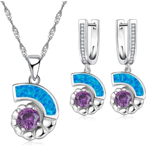 FDLK Unique Snail Shaped Crystal Necklace & Earring Set For Women Jewelry Accessories Bridal Party Wedding Jewelry Set Girl Gift