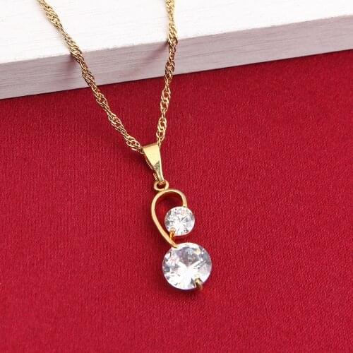 Necklace Set For Women African Crystal Jewelry Gold Color Pendant Wedding Accessories