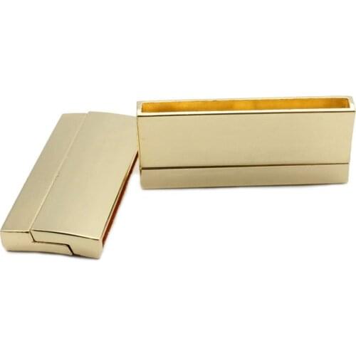 Aaazee 2 Sets 40mmx3mm Hole Curved Matte Gold Magnetic Big Size Clasp MT511