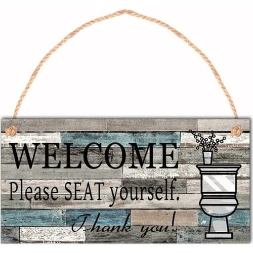 Honey Dew Gifts Welcome Hanging Wall Art, Decorative Wood Sign Home Decor