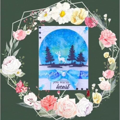 Forest Fawn Metal Cutting Die Cute Cartoon Small Deer Embossing Script Die Stencils Carbon Steel Cutting Knife Mould