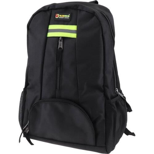 Multifunctional Oxford Cloth Waterproof Double-shoulder Backpack Tool Bag with 14 Pockets and Safety Strip for Maintenance Tools