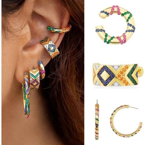 WELBACK 2020 New Chain Ear Cuff For Women Gold Color Clip On Earrings Gold Earcuff Set Without Piercing Women Earrings Jewelry