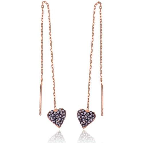 Original 925 Sterling Silver Hearted Chain Earring , Quality products , Flashy Designs , Hundreds of kinds of earrings