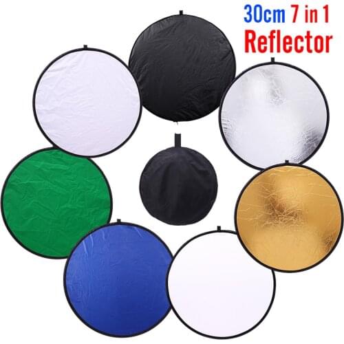 30CM 7 IN 1 Photo Studio Round Photography Reflector Collapsible Photo Reflecotor Photographic Lighting Reflector Drop Ship