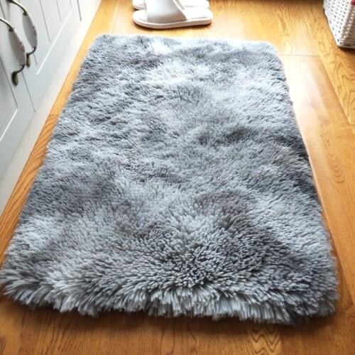 Fluffy Fur Tie Dye Area Rug For Bedroom .Bathroom Mat Shaggy cute small plush anti-slip soft Floor Mat