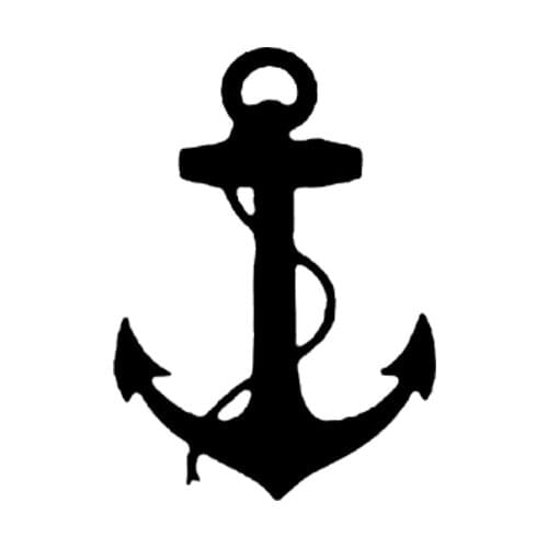 Personality Cool Antique Anchor Pvc Car Window Decal Ocean Ship Marine Life Sea Sticker Decoration Black/white, 15cm*10cm