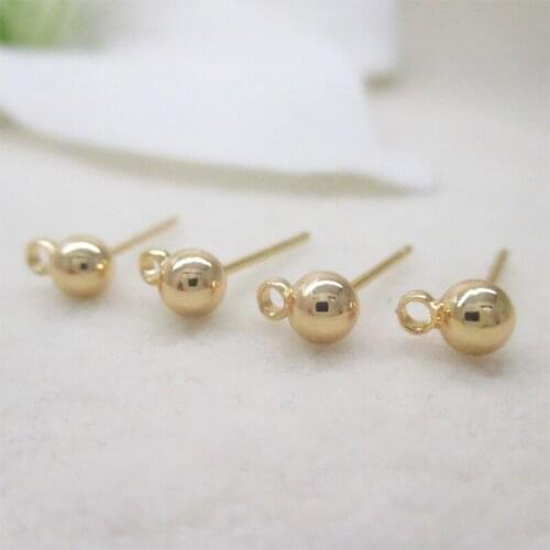 Vacuum plating gold Ball hang Ear Hooks silver Square Earring Wire for making Earrings Finding Jewelry accessories 3pairs