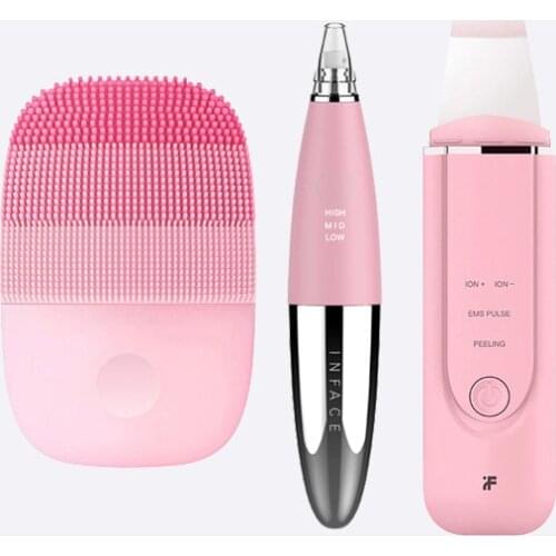Inface Facial Cleansing Brush Ultrasonic Ion Cleansing Skin Scrubber