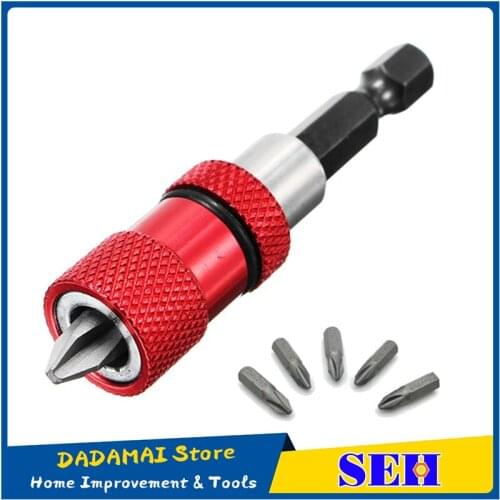 1/4 Inch Hex Driver with 5pcs PH2 Scewdriver Bits Adjustable Screw Depth Magnetic Screwdriver Bit Holder