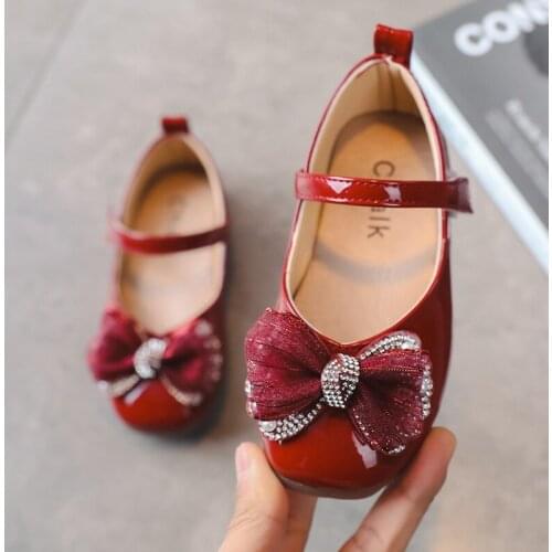 Girl Shoes Baby Princess Shoes Toddler Leather Fashion Sweet Girls Flats Bowtie Single Shoes 2021 Summer Autumn New E993