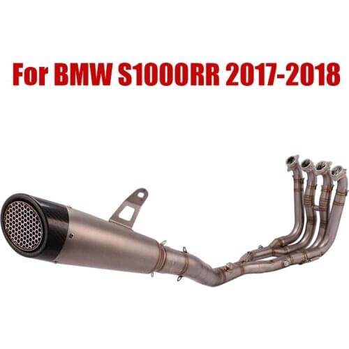 For BMW S1000RR 2017 2018 Exhaust Front Header Pipe Escape Connect Tube Link Pipe With Muffler End Tips Slip On Motorcycle